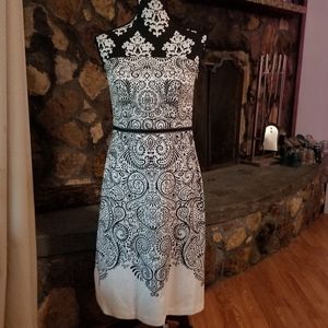 Black on white strapless Ann Taylor Dress